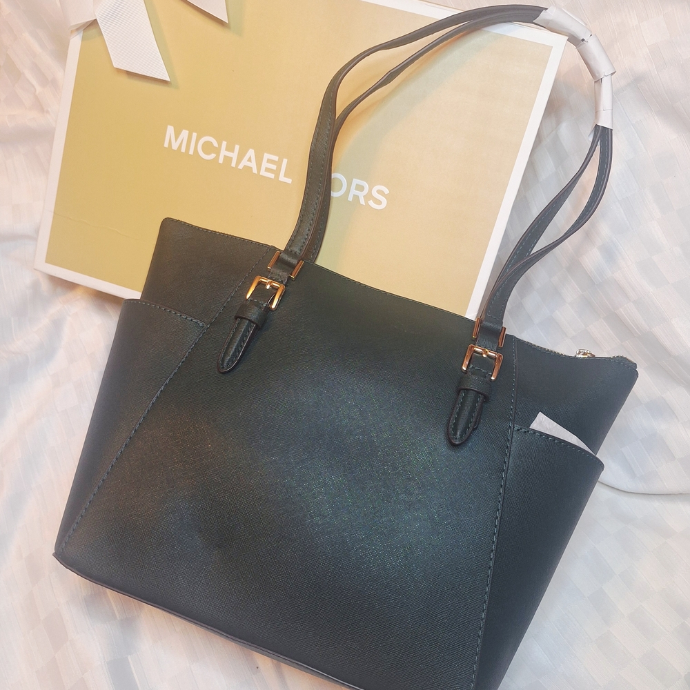 Michael Kors Dark Green Tote Bag - Picture 2 of 4